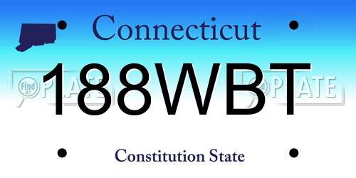 188WBT Connecticut License Plate