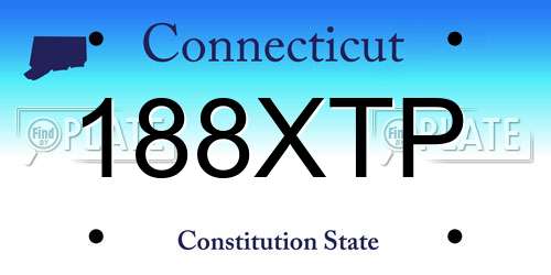 188XTP Connecticut License Plate