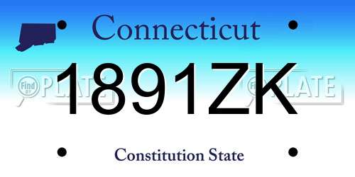 1891ZK Connecticut License Plate