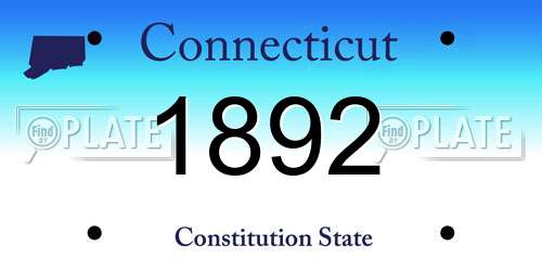 1892 Connecticut License Plate