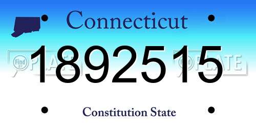 1892515 Connecticut License Plate