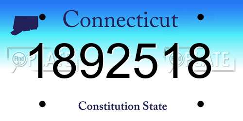 1892518 Connecticut License Plate