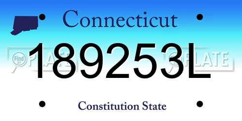189253L Connecticut License Plate