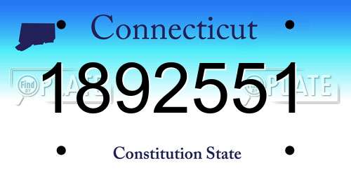 1892551 Connecticut License Plate