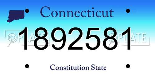 1892581 Connecticut License Plate