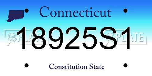 18925S1 Connecticut License Plate