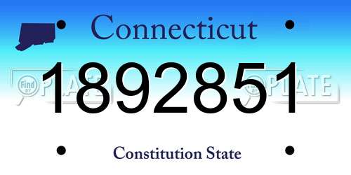 1892851 Connecticut License Plate