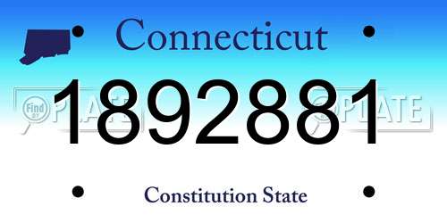 1892881 Connecticut License Plate