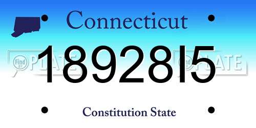18928I5 Connecticut License Plate
