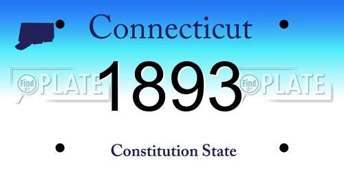 1893 Connecticut License Plate