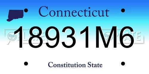 18931M6 Connecticut License Plate