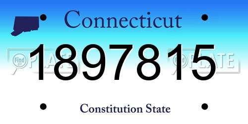 1897815 Connecticut License Plate