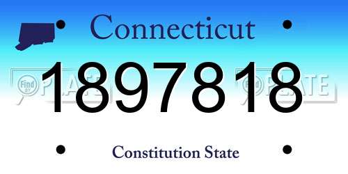 1897818 Connecticut License Plate