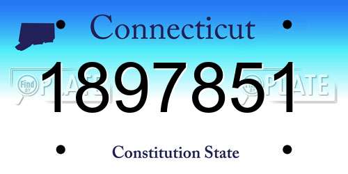 1897851 Connecticut License Plate