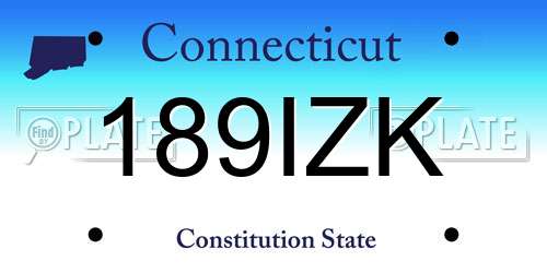 189IZK Connecticut License Plate