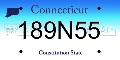 189N55 Connecticut License Plate