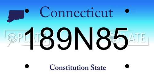 189N85 Connecticut License Plate
