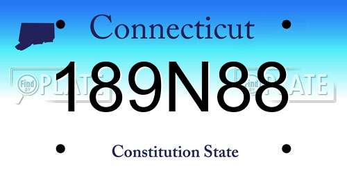 189N88 Connecticut License Plate