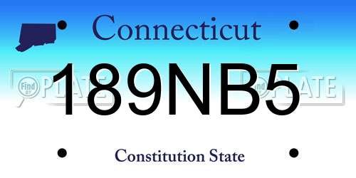 189NB5 Connecticut License Plate