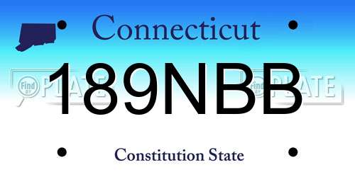 189NBB Connecticut License Plate