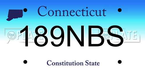 189NBS Connecticut License Plate