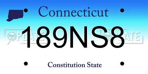 189NS8 Connecticut License Plate