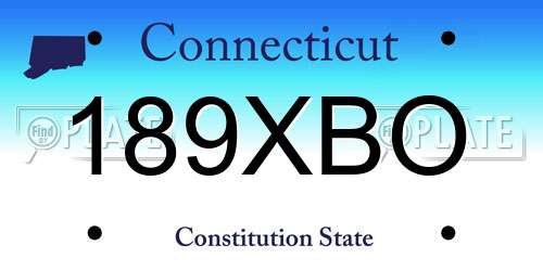 189XBO Connecticut License Plate