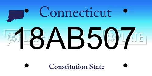 18AB507 Connecticut License Plate