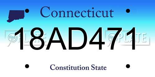 18AD471 Connecticut License Plate