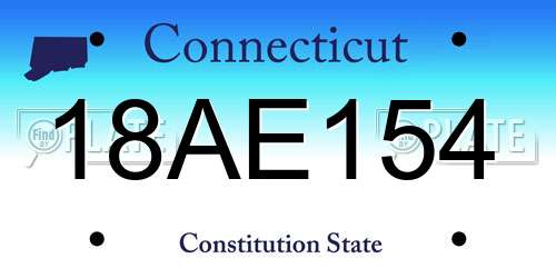 18AE154 Connecticut License Plate