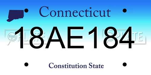 18AE184 Connecticut License Plate