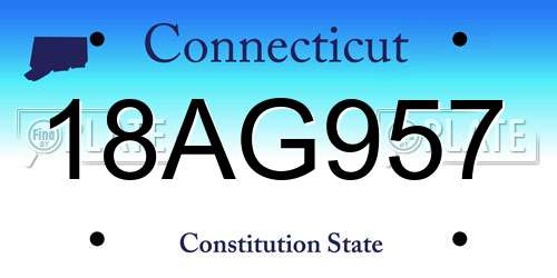 18AG957 Connecticut License Plate
