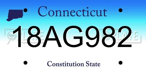 18AG982 Connecticut License Plate