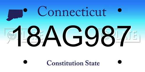 18AG987 Connecticut License Plate