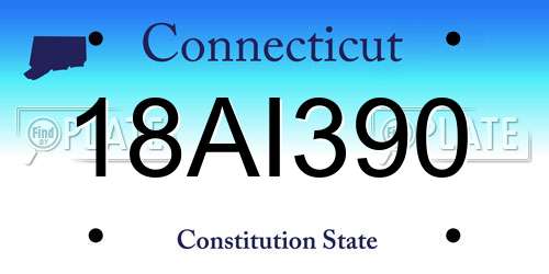 18AI390 Connecticut License Plate