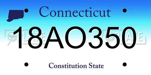 18AO350 Connecticut License Plate