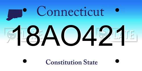 18AO421 Connecticut License Plate