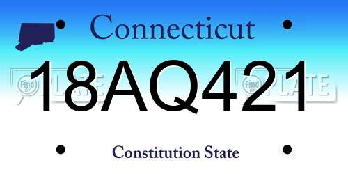 18AQ421 Connecticut License Plate