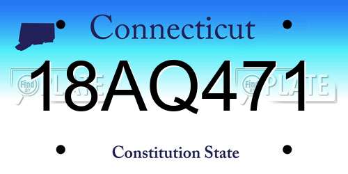 18AQ471 Connecticut License Plate