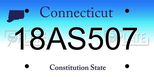 18AS507 Connecticut License Plate