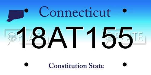 18AT155 Connecticut License Plate