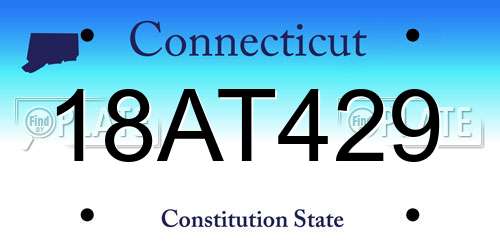 18AT429 Connecticut License Plate