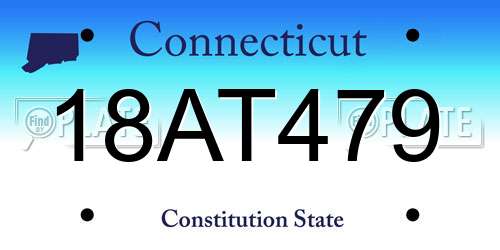18AT479 Connecticut License Plate