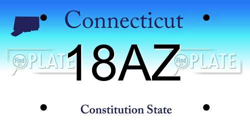 18AZ Connecticut License Plate