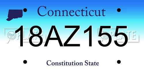 18AZ155 Connecticut License Plate