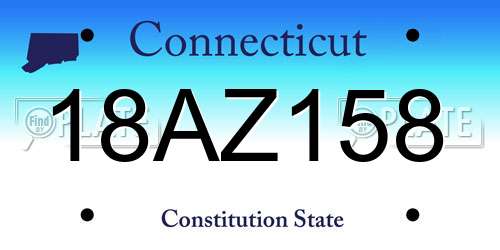 18AZ158 Connecticut License Plate