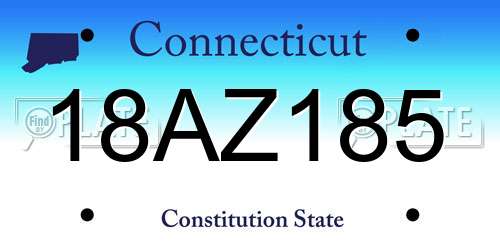 18AZ185 Connecticut License Plate