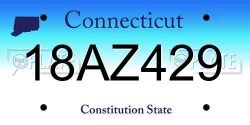 18AZ429 Connecticut License Plate