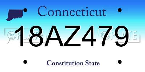 18AZ479 Connecticut License Plate