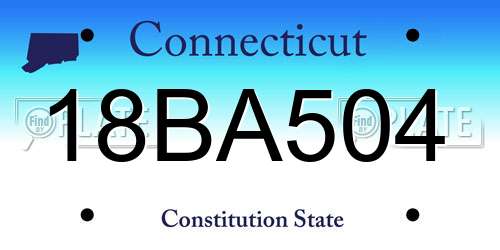 18BA504 Connecticut License Plate